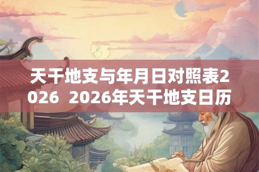 天干地支与年月日对照表2026  2026年天干地支日历表