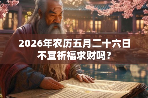 2026年农历五月二十六日不宜祈福求财吗？
