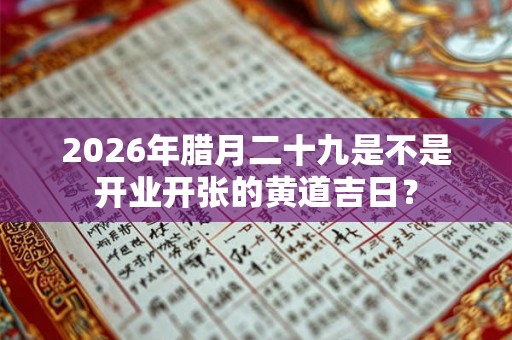 2026年腊月二十九是不是开业开张的黄道吉日？