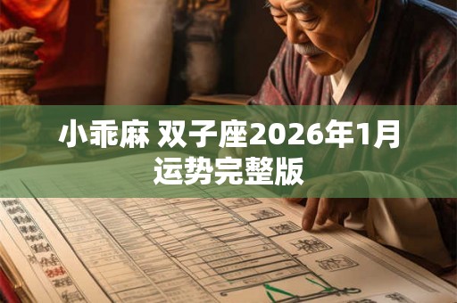 小乖麻 双子座2026年1月运势完整版