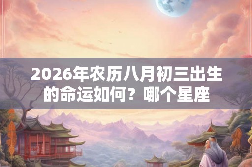 2026年农历八月初三出生的命运如何？哪个星座