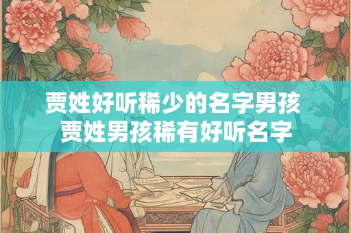 贾姓好听稀少的名字男孩 贾姓男孩稀有好听名字