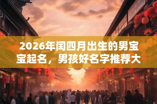 2026年闰四月出生的男宝宝起名，男孩好名字推荐大全