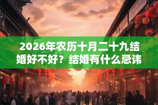 2026年农历十月二十九结婚好不好?结婚有什么忌讳? 2026年农历十月二十九结婚好不好?结婚有什么忌讳?