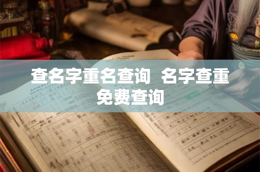 查名字重名查询  名字查重免费查询