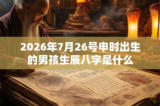 2026年7月26号申时出生的男孩生辰八字是什么