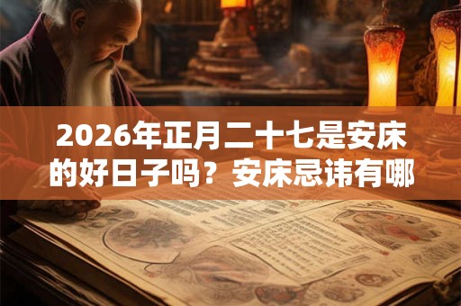 2026年正月二十七是安床的好日子吗？安床忌讳有哪些？