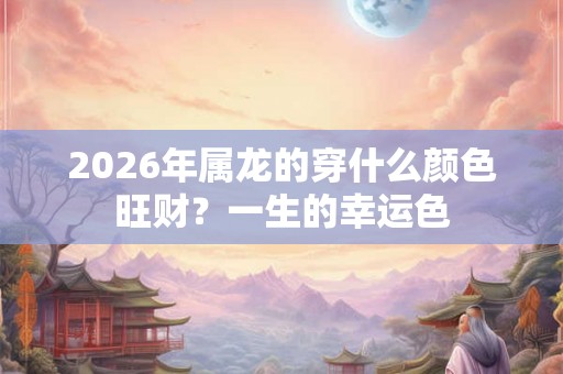 2026年属龙的穿什么颜色旺财？一生的幸运色