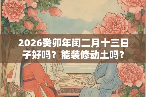 2026癸卯年闰二月十三日子好吗?能装修动土吗? 2026癸卯年闰二月十三日子好吗?能装修动土吗?