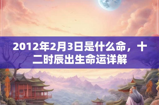 2012年2月3日是什么命,十二时辰出生命运详解 2012年2月3日是什么命,十二时辰出生命运详解