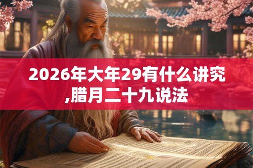 2026年大年29有什么讲究,腊月二十九说法
