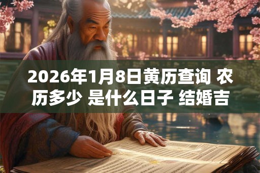2026年1月8日黄历查询 农历多少 是什么日子 结婚吉时