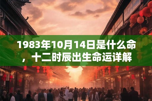 1983年10月14日是什么命，十二时辰出生命运详解