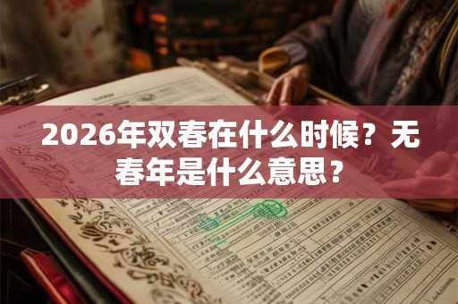 2026年双春在什么时候?无春年是什么意思? 2026年双春在什么时候?无春年是什么意思?
