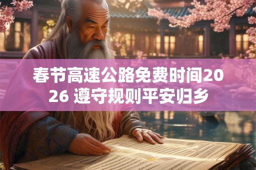 春节高速公路免费时间2026 遵守规则平安归乡