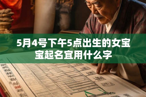 5月4号下午5点出生的女宝宝起名宜用什么字
