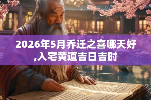 2026年5月乔迁之喜哪天好,入宅黄道吉日吉时