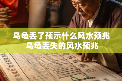乌龟丢了预示什么风水预兆 乌龟丢失的风水预兆