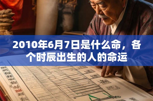 2010年6月7日是什么命，各个时辰出生的人的命运
