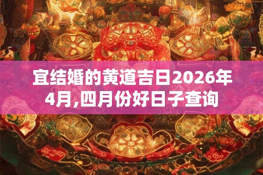 宜结婚的黄道吉日2026年4月,四月份好日子查询 宜结婚的黄道吉日2026年4月,四月份好日子查询