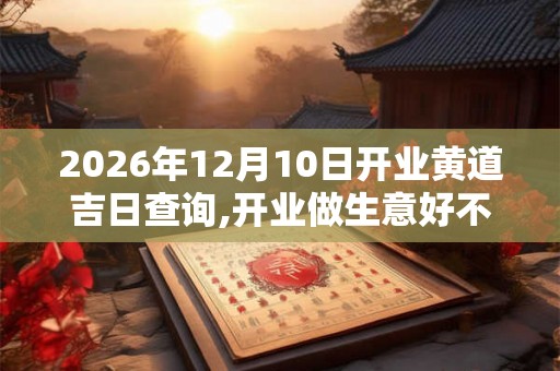 2026年12月10日开业黄道吉日查询,开业做生意好不好 2026年12月10日开业黄道吉日查询,开业做生意好不好