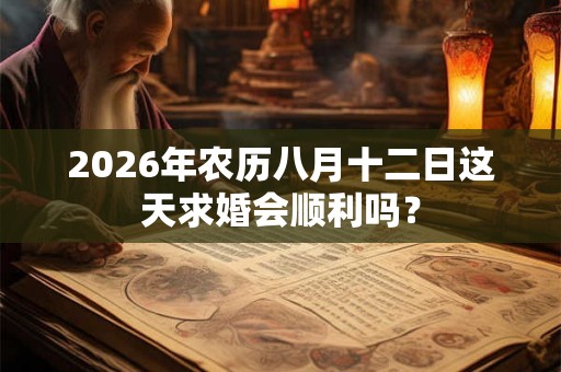 2026年农历八月十二日这天求婚会顺利吗？