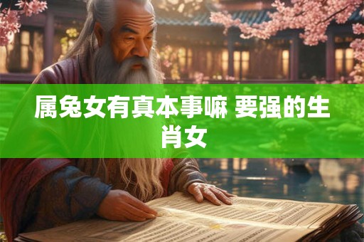 属兔女有真本事嘛 要强的生肖女