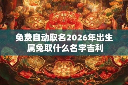 免费自动取名2026年出生 属兔取什么名字吉利 免费自动取名2026年出生 属兔取什么名字吉利