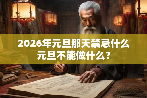 2026年元旦那天禁忌什么元旦不能做什么? 2026年元旦那天禁忌什么元旦不能做什么?