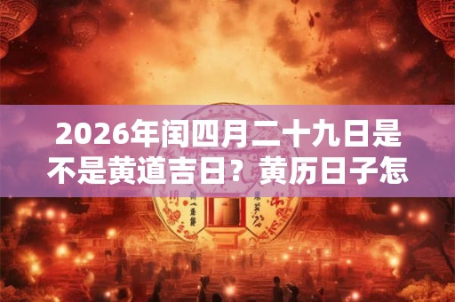 2026年闰四月二十九日是不是黄道吉日？黄历日子怎么样？