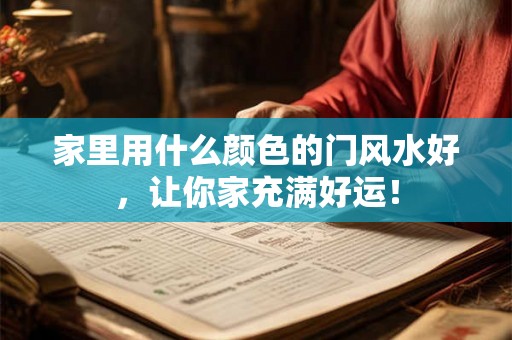 家里用什么颜色的门风水好，让你家充满好运！