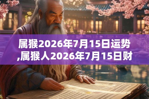属猴2026年7月15日运势,属猴人2026年7月15日财运,生肖猴2026年7月15日运势 属猴2026年7月15日运势,属猴人2026年7月15日财运,生肖猴2026年7月15日运势