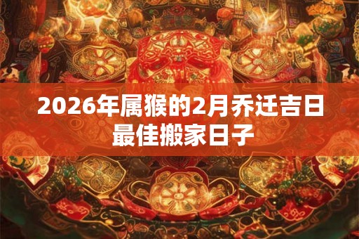 2026年属猴的2月乔迁吉日 最佳搬家日子