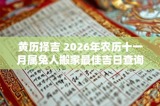 黄历择吉 2026年农历十一月属兔人搬家最佳吉日查询