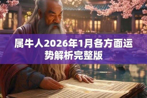 属牛人2026年1月各方面运势解析完整版