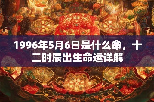 1996年5月6日是什么命，十二时辰出生命运详解