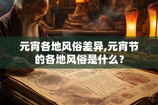 元宵各地风俗差异,元宵节的各地风俗是什么？