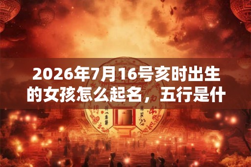 2026年7月16号亥时出生的女孩怎么起名，五行是什么？