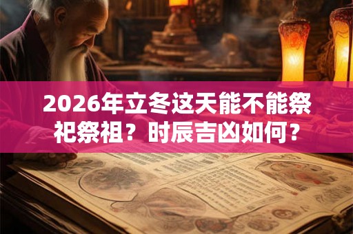 2026年立冬这天能不能祭祀祭祖？时辰吉凶如何？