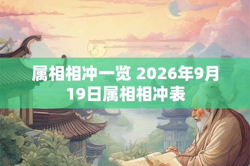 属相相冲一览 2026年9月19日属相相冲表 属相相冲一览 2026年9月19日属相相冲表