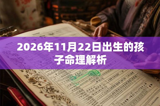 2026年11月22日出生的孩子命理解析