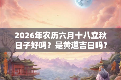 2026年农历六月十八立秋日子好吗？是黄道吉日吗？