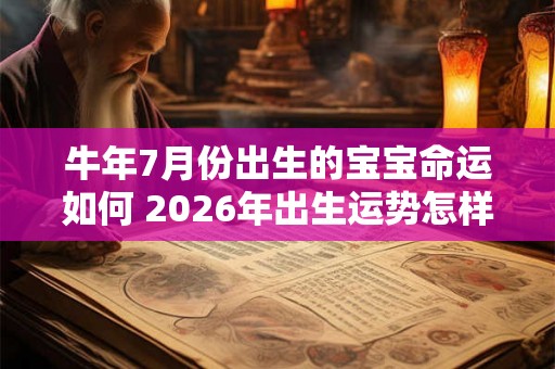 牛年7月份出生的宝宝命运如何 2026年出生运势怎样