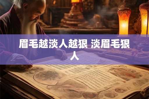 眉毛越淡人越狠 淡眉毛狠人
