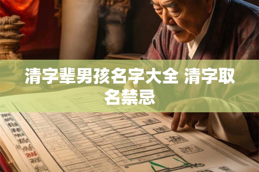 清字辈男孩名字大全 清字取名禁忌