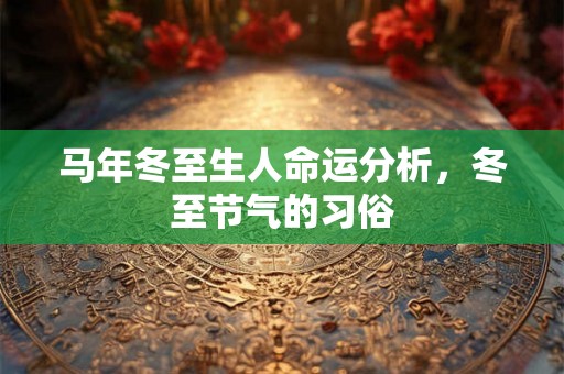 马年冬至生人命运分析,冬至节气的习俗 马年冬至生人命运分析,冬至节气的习俗