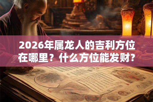 2026年属龙人的吉利方位在哪里？什么方位能发财？