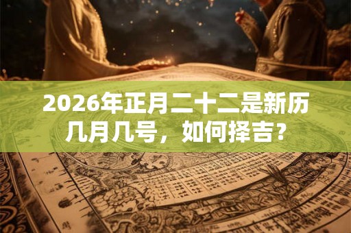 2026年正月二十二是新历几月几号,如何择吉? 2026年正月二十二是新历几月几号,如何择吉?
