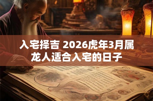 入宅择吉 2026虎年3月属龙人适合入宅的日子
