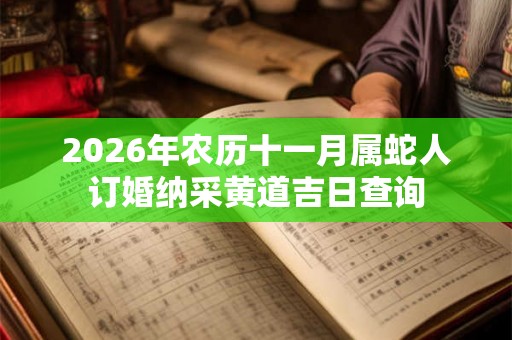 2026年农历十一月属蛇人订婚纳采黄道吉日查询